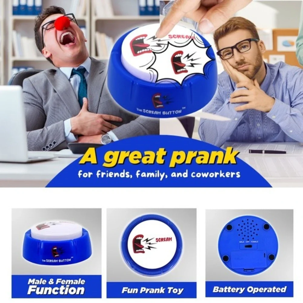 5 Pack Talkie Toys Products The Scream Button - Man and Woman Voice